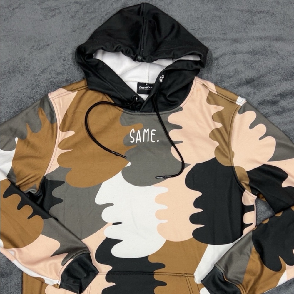 Men’s Camouflage Hoodie with Graphic Print - CUSTOM made - size large